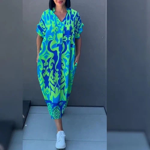 Dames Kaftan Midi Zomerjurk - Eliza
