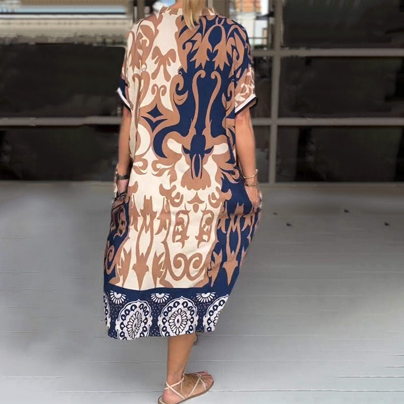 Dames Kaftan stijl Midi zomerjurk - Bente