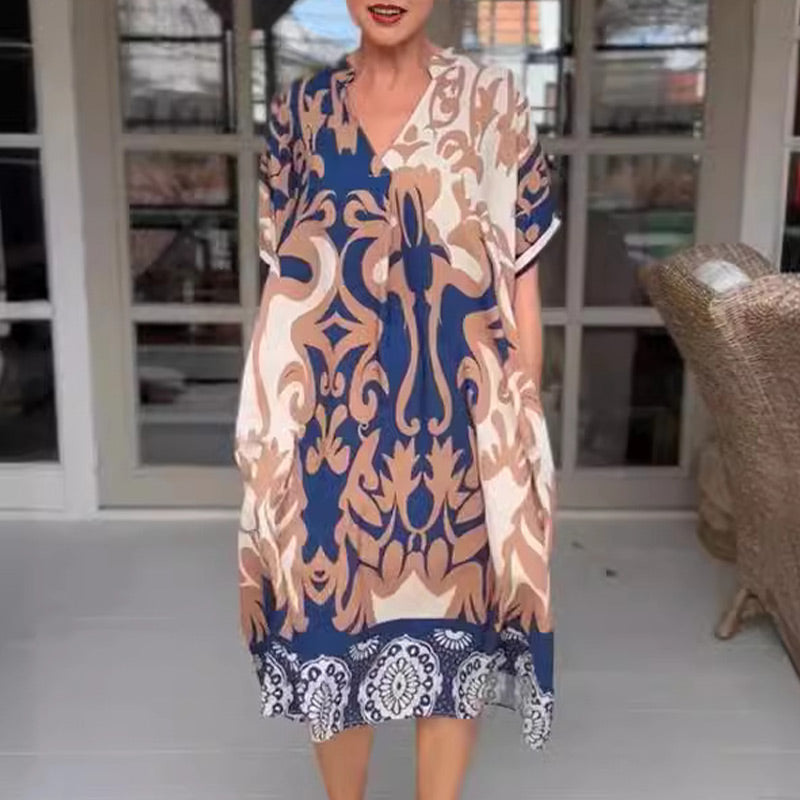 Dames Kaftan stijl Midi zomerjurk - Bente