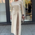 Dames Maxi Formele Jurk met Lange Mouwen - Irene