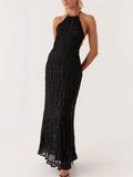 Dames Maxi Jurk | Halterhals & Open Rug