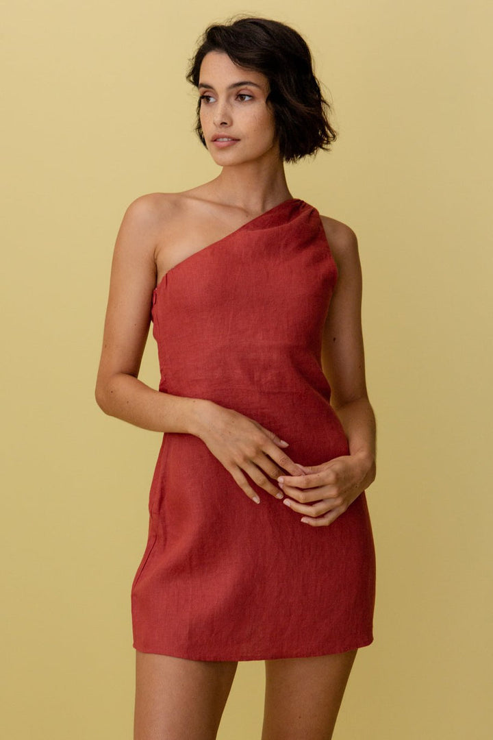 Dames Maxi Jurk One-Shoulder Elegant Zomerdesign - Selina