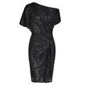 Dames Midi Feestjurk met Paillettenpatroon - Lexi