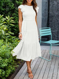 Dames Midi zomerjurk met vlindermouwen - Joline
