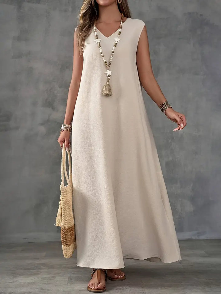 Dames Mouwloze Maxi Zomerjurk - Marigold