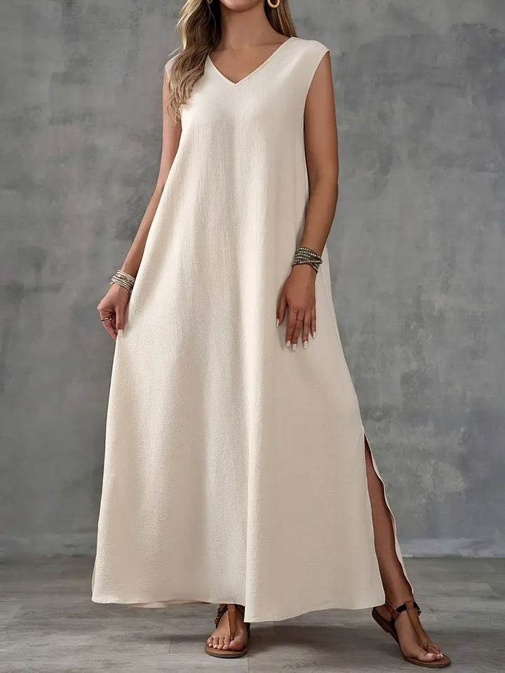 Dames Mouwloze Maxi Zomerjurk - Marigold