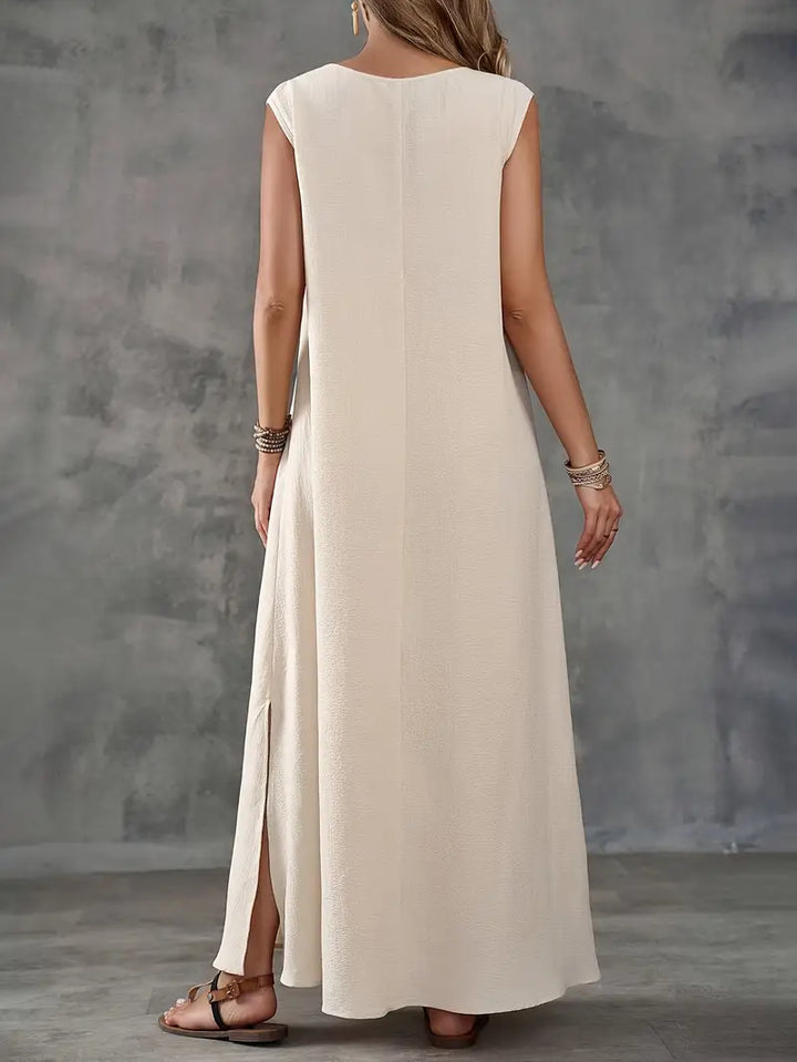 Dames Mouwloze Maxi Zomerjurk - Marigold