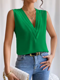 Dames Mouwloze V-Hals Top - Violetta
