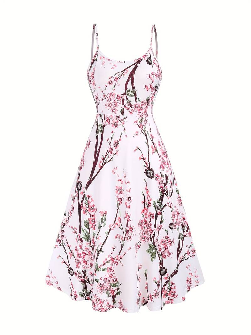 Dames Sakuraprint Midi Zomerjurk - Vivian