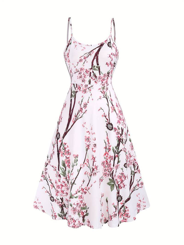 Dames Sakuraprint Midi Zomerjurk - Vivian