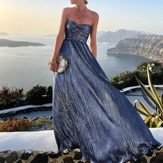 Dames Strapless Maxi Avondjurk - Jassy