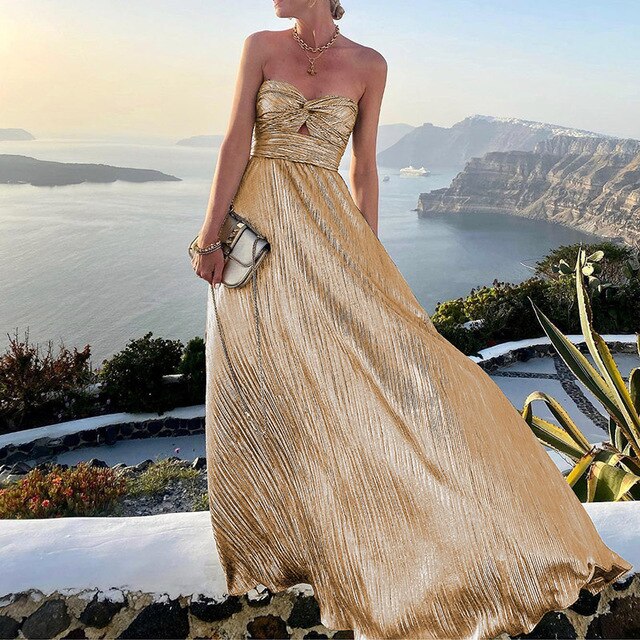 Dames Strapless Maxi Avondjurk - Jassy