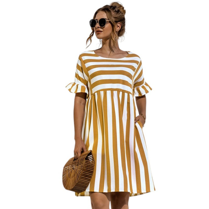 Dames Streep Mini Casual Jurk - Olivia