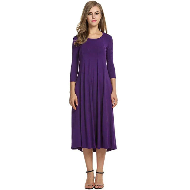 Dames Stylish Design Driekwart Midi Zomerjurk - Femme