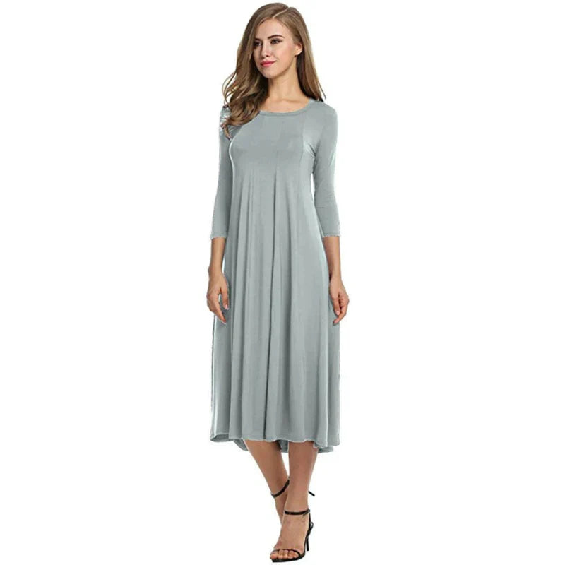 Dames Stylish Design Driekwart Midi Zomerjurk - Femme