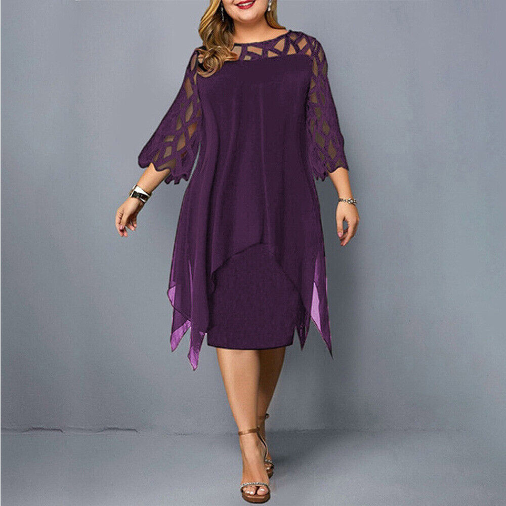 Dames Te groot Midi Zomer Jurk- Elise