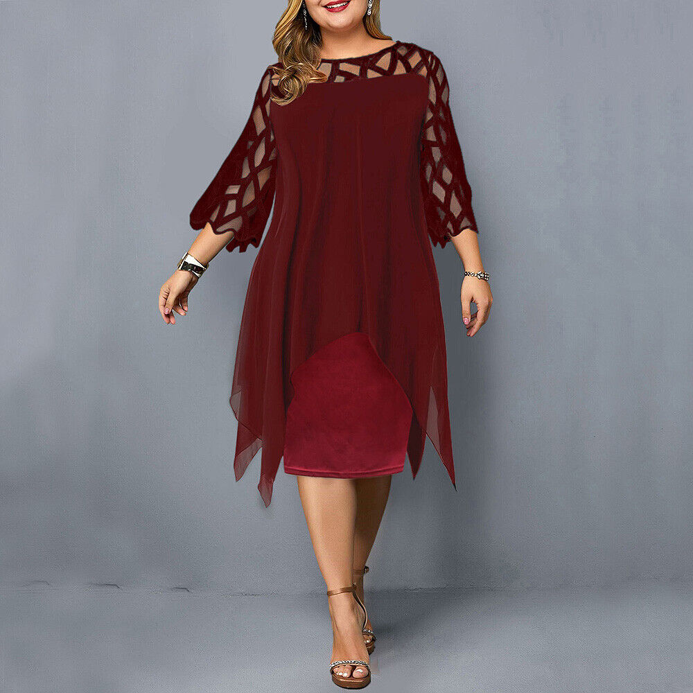 Dames Te groot Midi Zomer Jurk- Elise