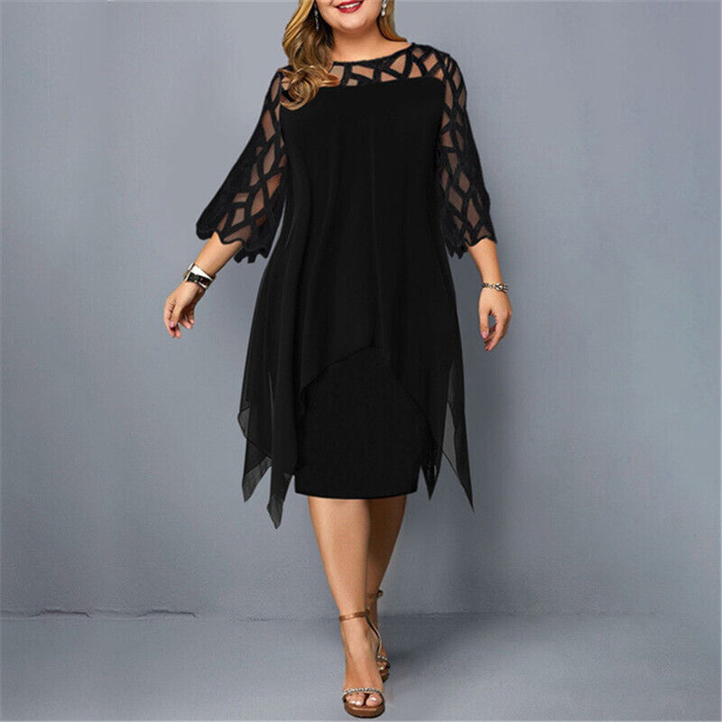 Dames Te groot Midi Zomer Jurk- Elise