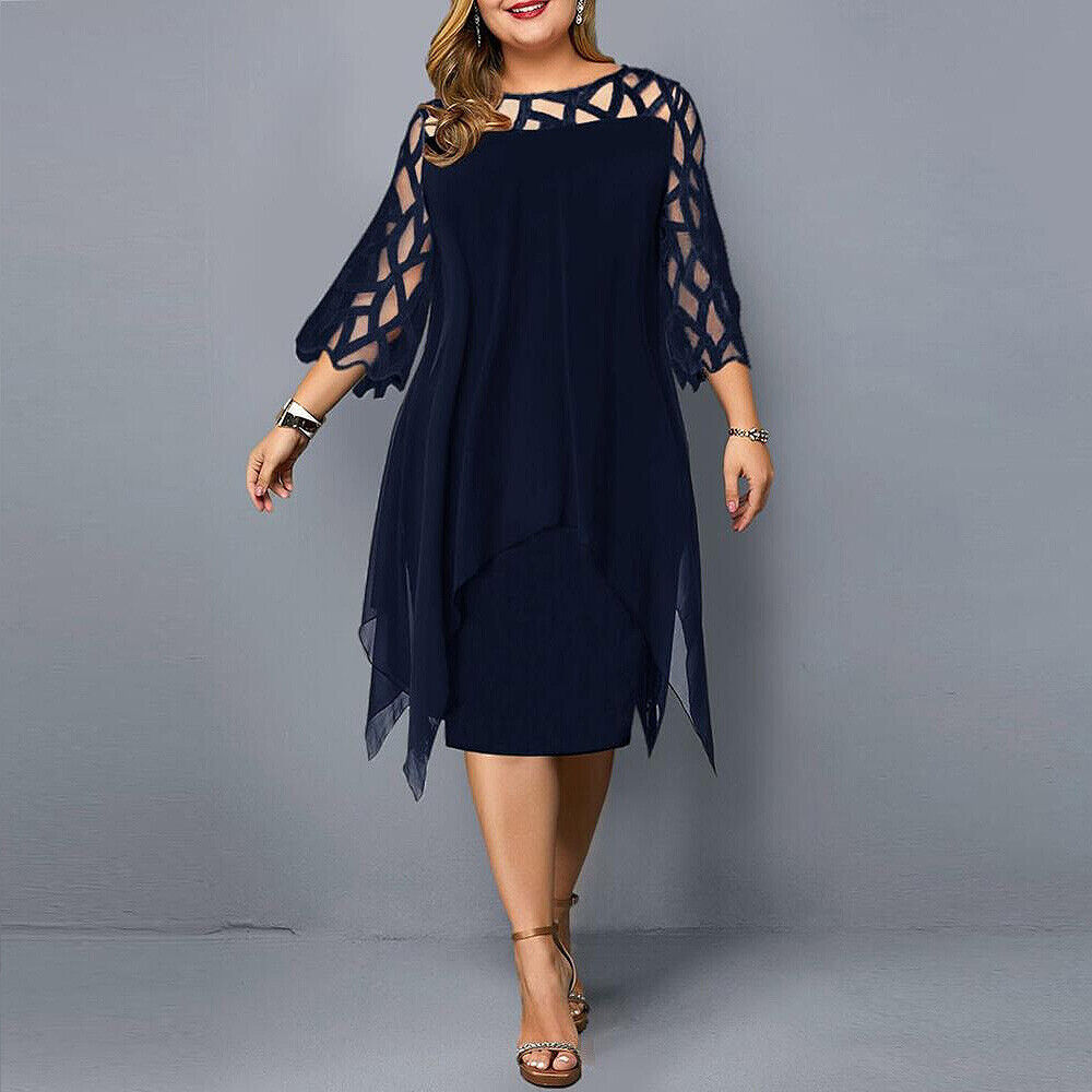 Dames Te groot Midi Zomer Jurk- Elise