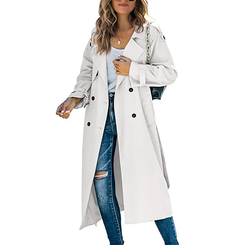 Dames Trenchcoat | Tijdloos Design &amp; Verstelbare Taille