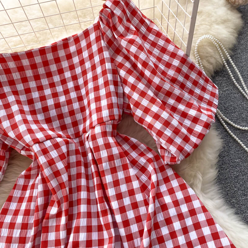 Dames Vierkante Mini Zomerjurk - Annabel