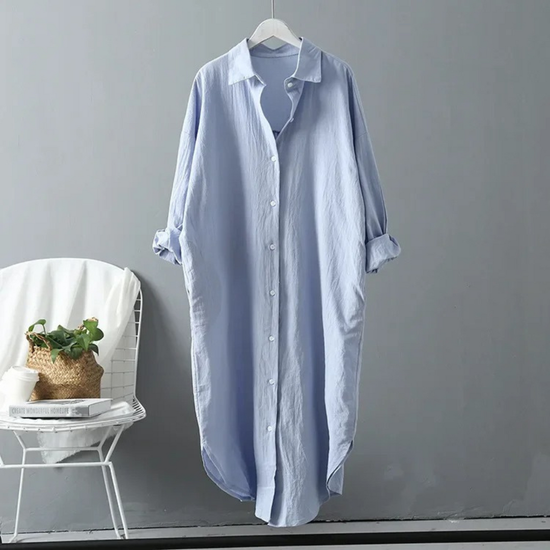 Dames Vintage Midi Blouse Jurk - Diana