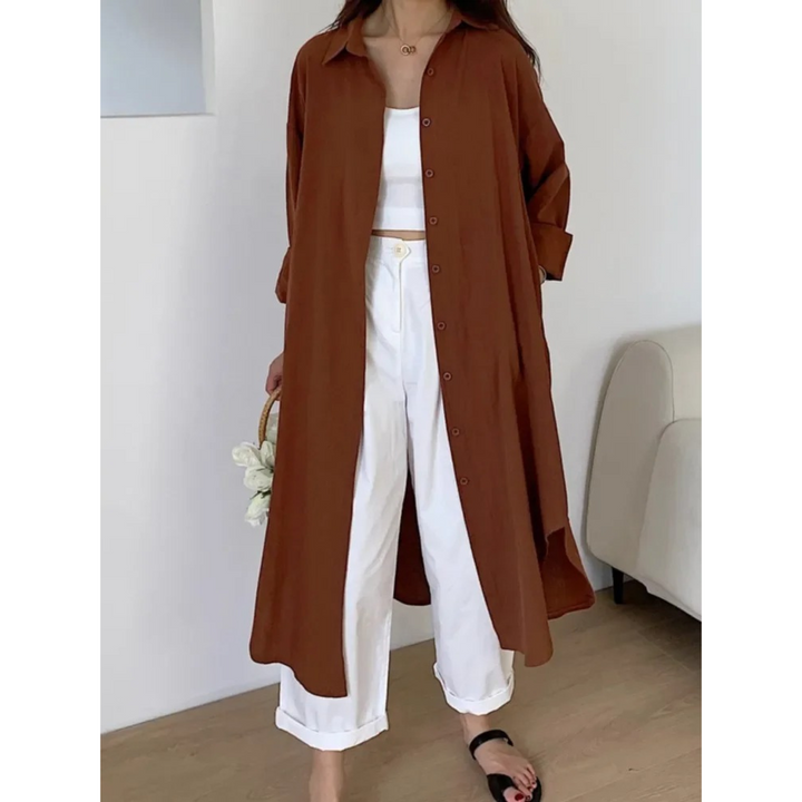 Dames Vintage Midi Blouse Jurk - Diana