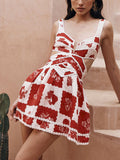 Dames Vintage Mini Jurk met Bloemenprint - Esther