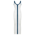 Dames Witte Contrast Maxi Zomerjurk - Serafina