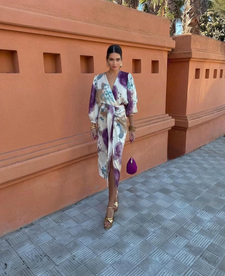 Dames Wrap Midi Zomerjurk - Marissa