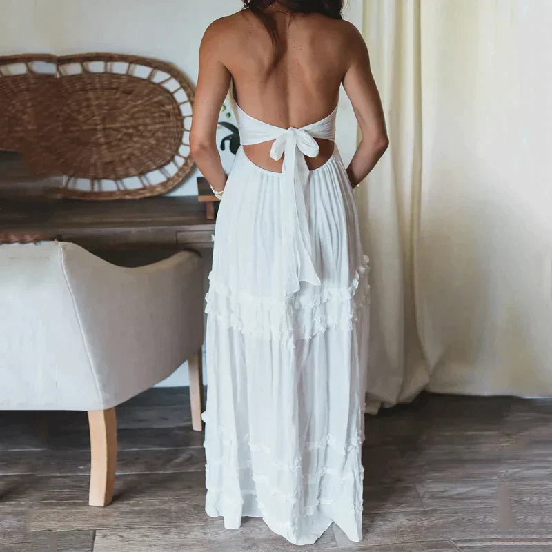 Dames elegante uitgesneden details maxi zomerjurk - Haley
