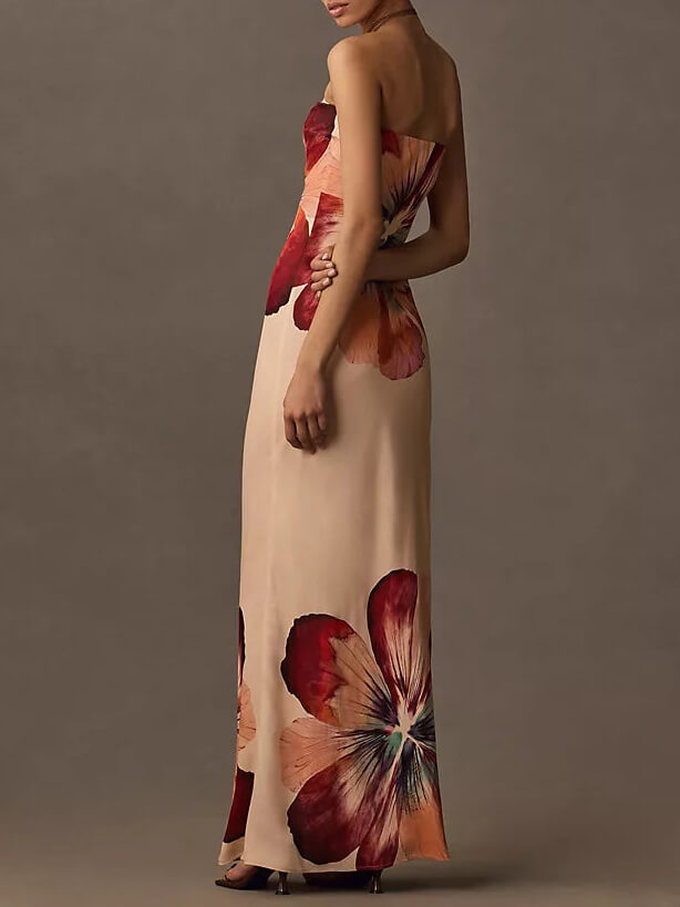 Dames grote kokerjurk met bloemenprint - Nelia