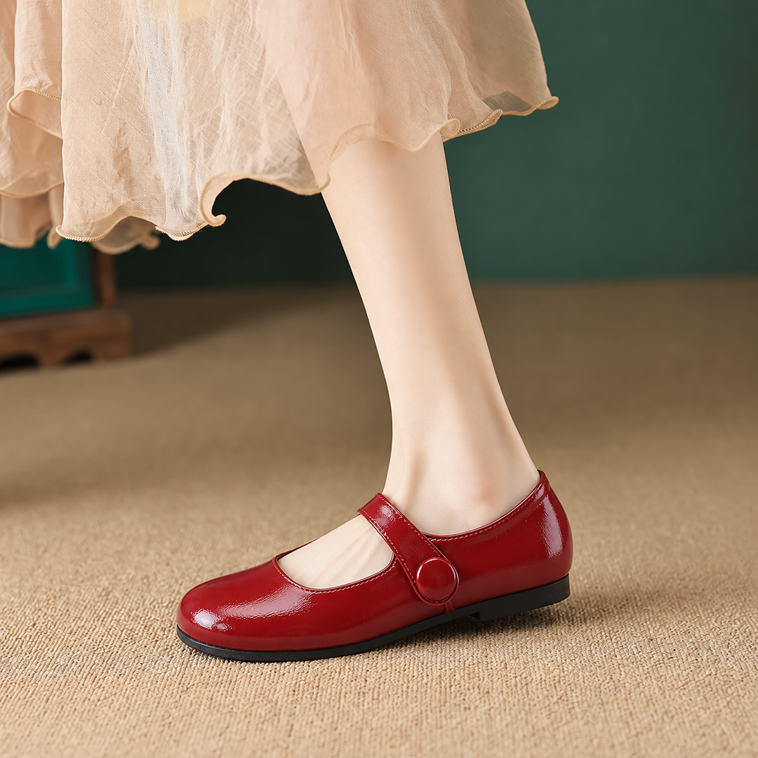 Dames Mary Jane Schoenen met Verstelbare Gesp en Vierkante Neus