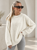 Dames Oversized Trui met Ronde Hals en Lange Mouwen