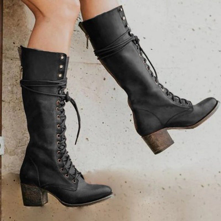 Boots Dames | Kniehoog &amp; Stoer met Blokhak