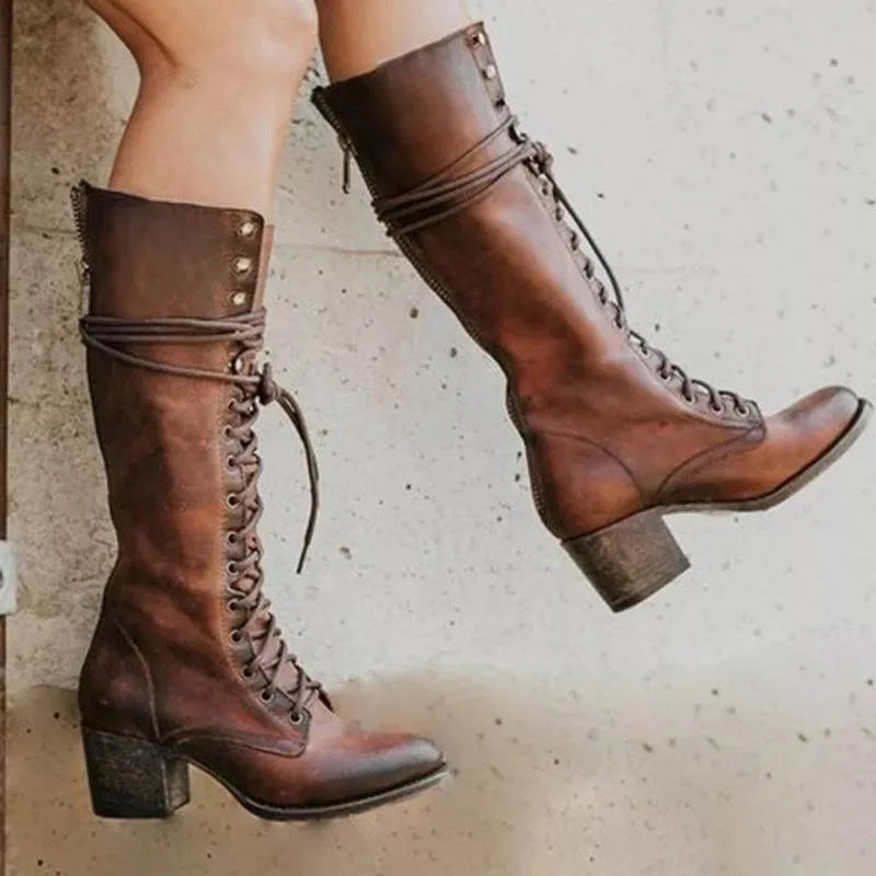 Boots Dames | Kniehoog &amp; Stoer met Blokhak