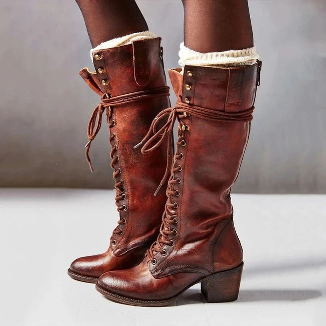Boots Dames | Kniehoog &amp; Stoer met Blokhak