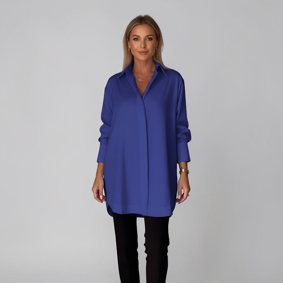 Lange Mouwen Blouse Dames | Moderne Losse Pasvorm