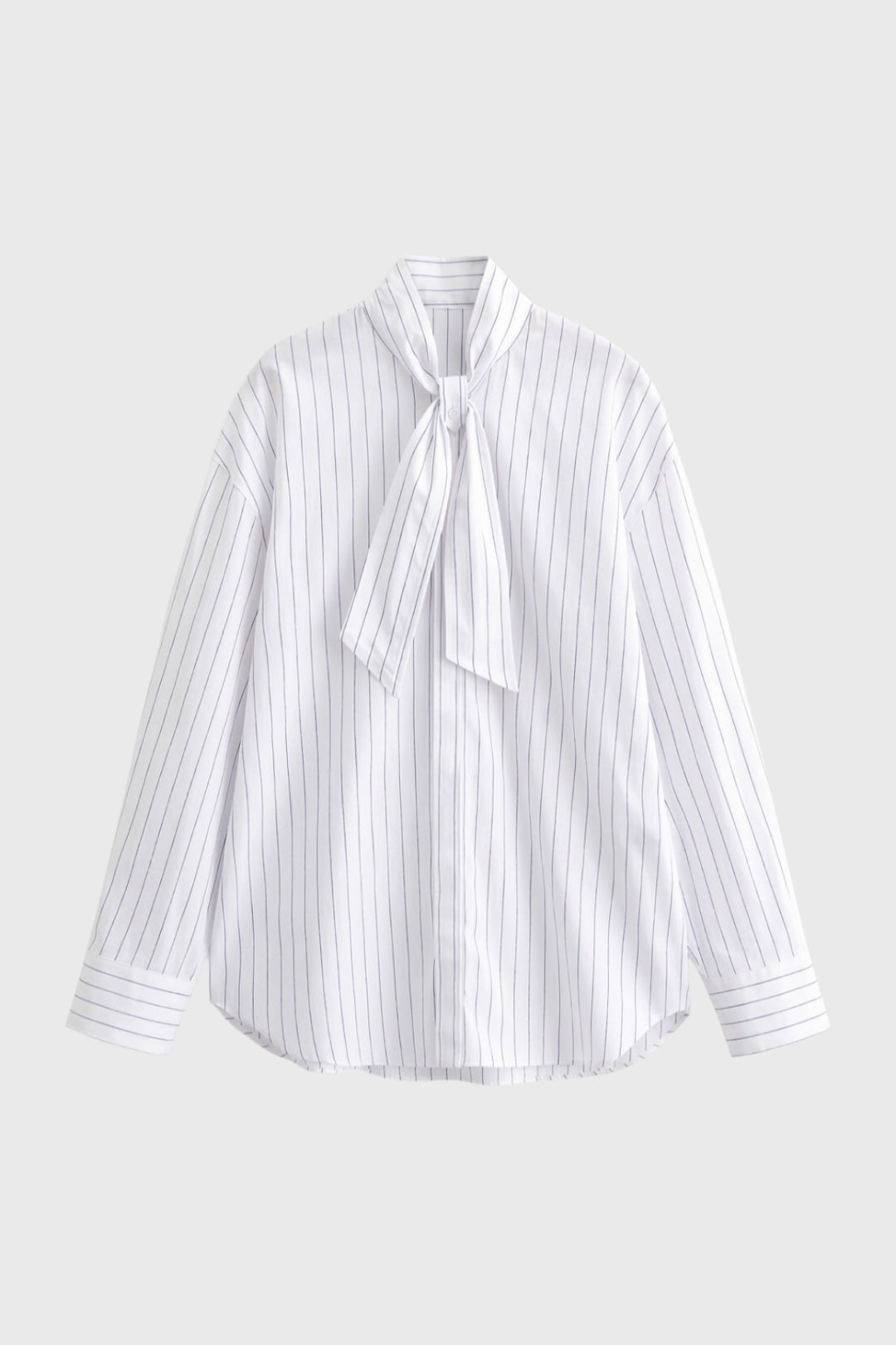 Damesblouse | Gestreept met Strik &amp; Lange Mouwen