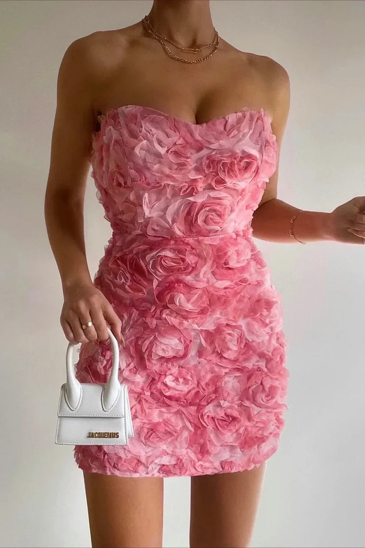 Elegante Jurk Dames | Strapless &amp; Tailleaccent