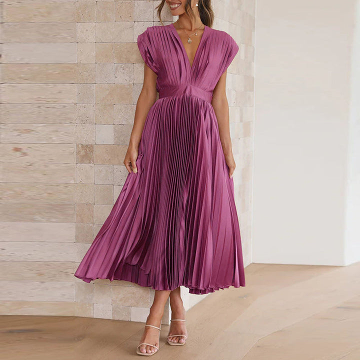 Elegante damesjurk met mouwloze V hals Maxi Gala - Sophie