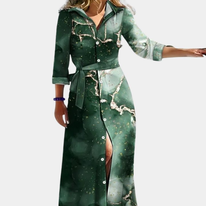 Elegante en Vloeiende Lange Jurk met Tijdloze Uitstraling voor Dames - Fosette