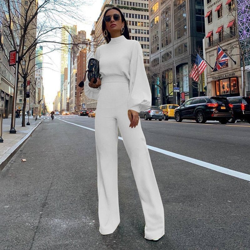 Formele elegante dames jumpsuit met lange mouwen - Evelyn
