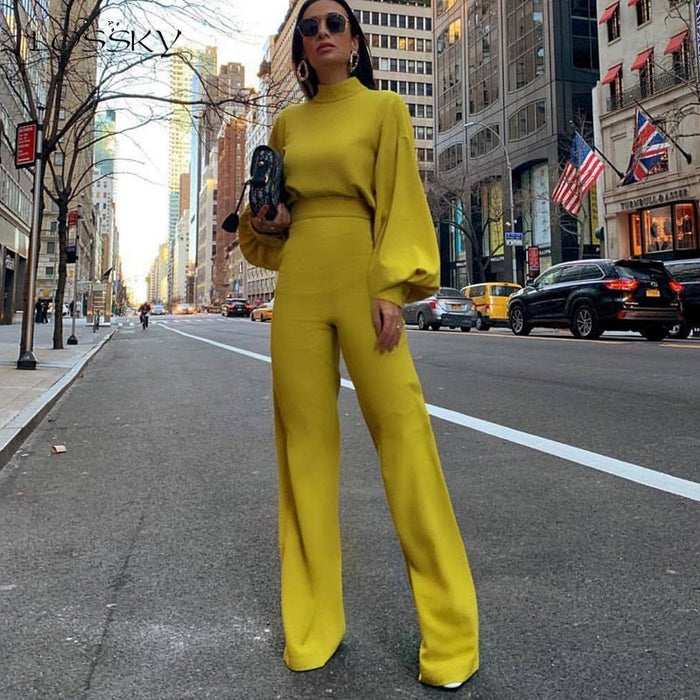 Formele elegante dames jumpsuit met lange mouwen - Evelyn