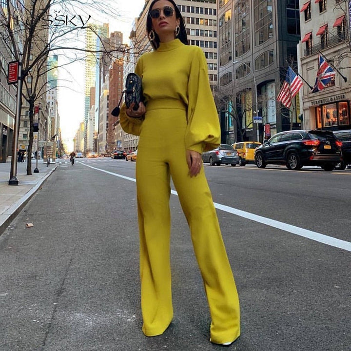 Formele elegante dames jumpsuit met lange mouwen - Evelyn
