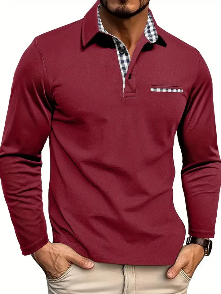 Heren Polo Overhemd | Lange Mouw &amp; Verfijnde Details