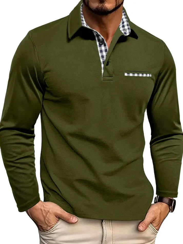 Heren Polo Overhemd | Lange Mouw &amp; Verfijnde Details