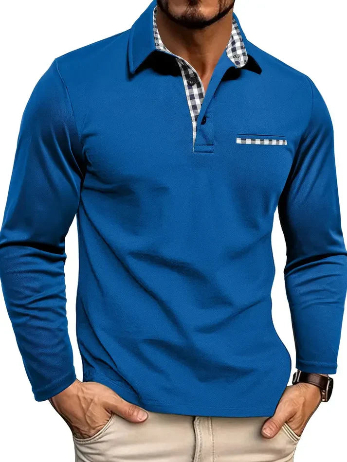 Heren Polo Overhemd | Lange Mouw &amp; Verfijnde Details