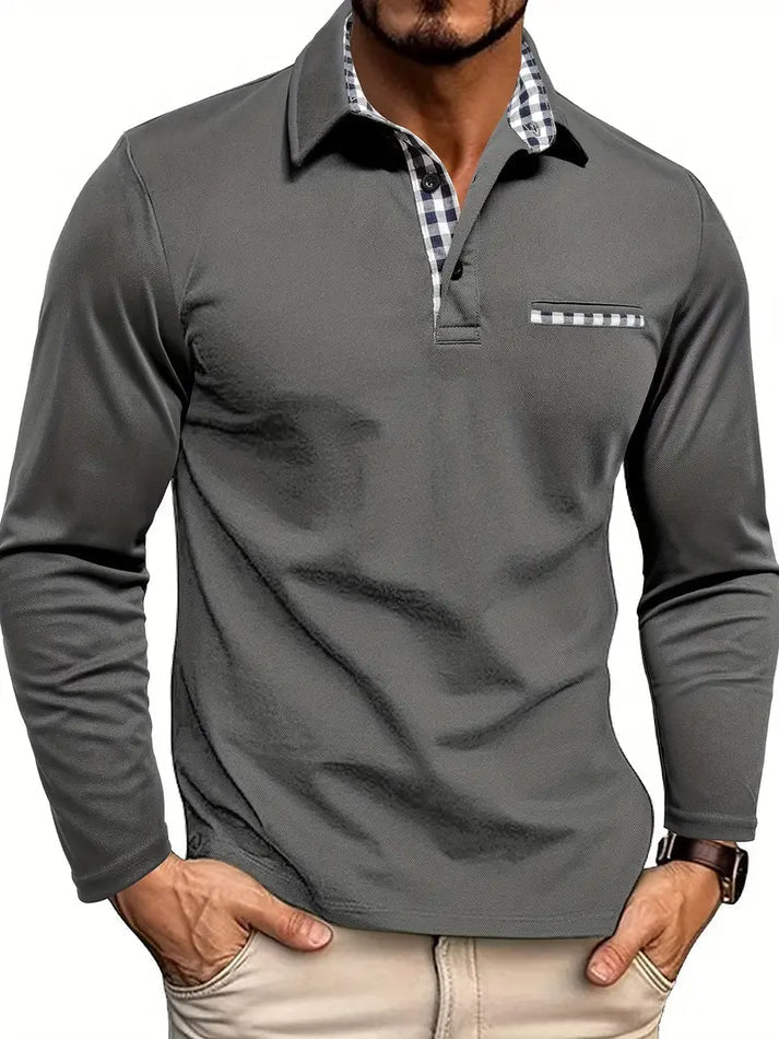 Heren Polo Overhemd | Lange Mouw &amp; Verfijnde Details