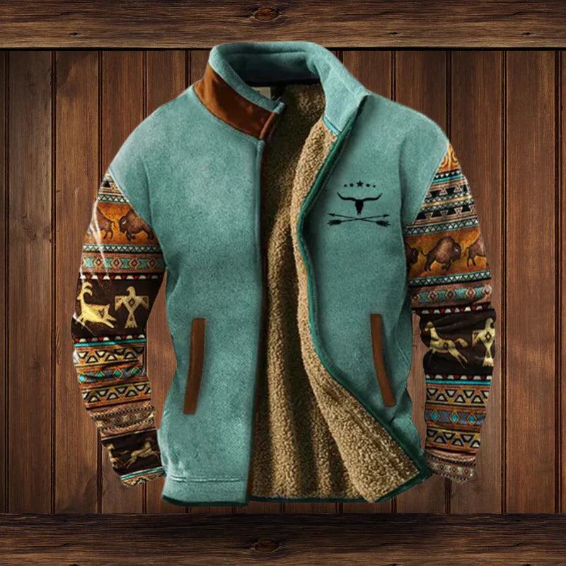 Heren Winterjas | Western Design | Karaktervolle Patroonmouwen